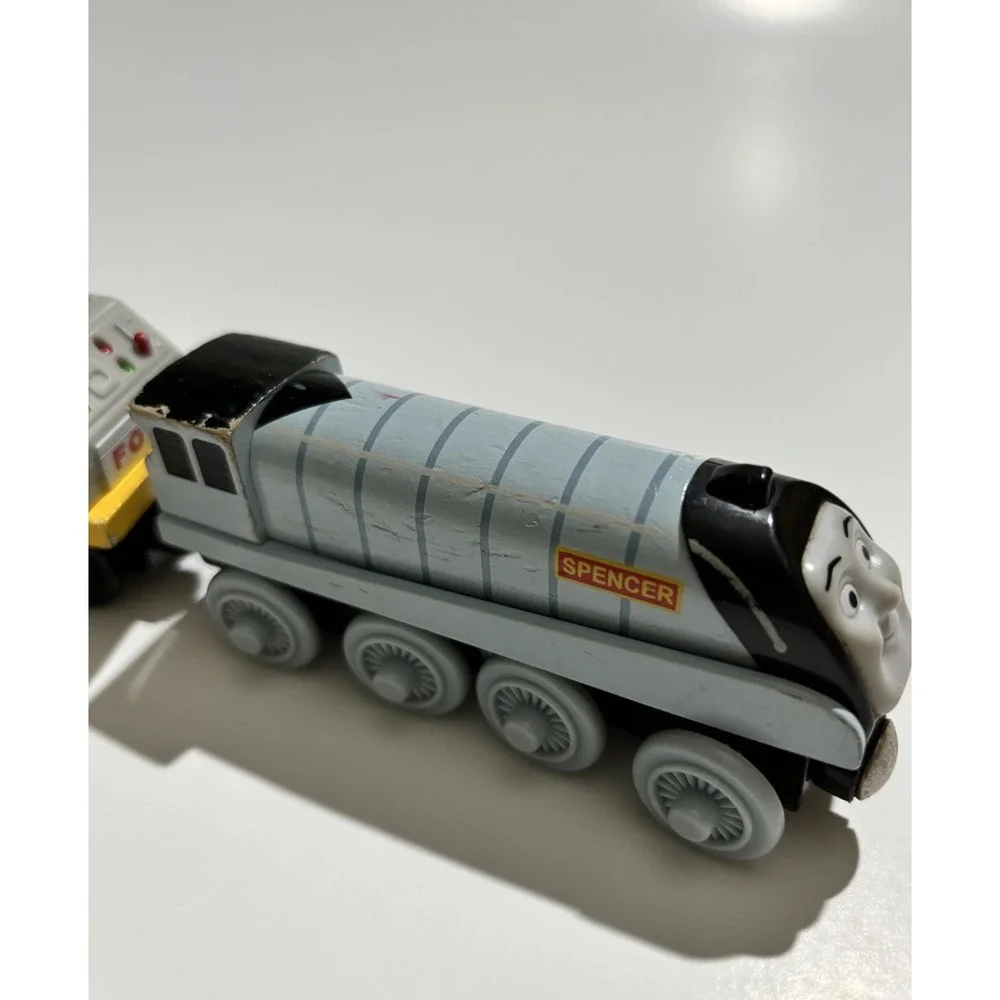 2 Lot Thomas & Friends Wooden Railway Train Tank Engine - Fog Horn Car + Spencer